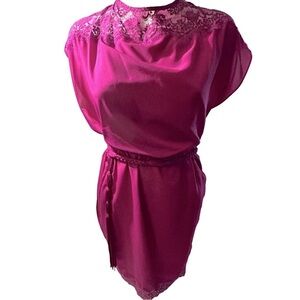 Jessica Simpson Casual Dress NWT pink/Burgundy Size 8 Wrap Around Braided Belt